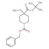 Chemical structure of 1-benzyl 4-tert-butyl 4-ethylpiperidine-1,4-dicarboxylate - CSSB20515916745