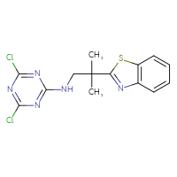 Chemical structure of N-[2-(1,3-benzothiazol-2-yl)-2-methylpropyl]-4,6-dichloro-1,3,5-triazin-2-amine - CSSB21332147805