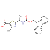 Chemical structure of 2-[1-({[(9H-fluoren-9-yl)methoxy]carbonyl}amino)ethyl]-4-methyl-1,3-thiazole-5-carboxylic acid - CSSB00102677427