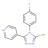 Chemical structure of 4-(4-fluorophenyl)-5-(pyridin-4-yl)-4H-1,2,4-triazole-3-thiol - CSSB00000684380