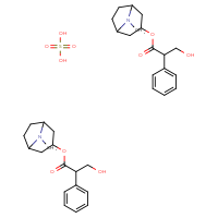 Chemical structure of bis(8-methyl-8-azabicyclo[3.2.1]octan-3-yl 3-hydroxy-2-phenylpropanoate); sulfuric acid - CSSB00025773322