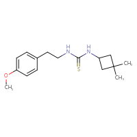 Chemical structure of 3-(3,3-dimethylcyclobutyl)-1-[2-(4-methoxyphenyl)ethyl]thiourea - CSSB02035583124