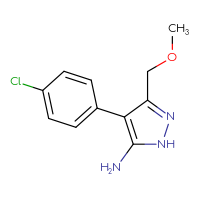 Chemical structure of 4-(4-chlorophenyl)-3-(methoxymethyl)-1H-pyrazol-5-amine - CSSB00000746636