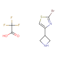 Chemical structure of 4-(azetidin-3-yl)-2-bromo-1,3-thiazole; trifluoroacetic acid - CSSB06446545322