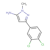 Chemical structure of 3-(3,4-dichlorophenyl)-1-methyl-1H-pyrazol-5-amine - CSSB00011267188
