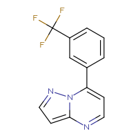 Chemical structure of 7-[3-(trifluoromethyl)phenyl]pyrazolo[1,5-a]pyrimidine - CSSB01410968262