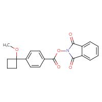 Chemical structure of 1,3-dioxo-2,3-dihydro-1H-isoindol-2-yl 4-(1-methoxycyclobutyl)benzoate - CSSB06270216574