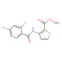Chemical structure of methyl 3-(4-chloro-2-fluorobenzamido)thiophene-2-carboxylate - CSSB00026670352