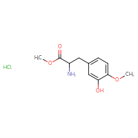 Chemical structure of methyl 2-amino-3-(3-hydroxy-4-methoxyphenyl)propanoate hydrochloride - CSSB00159357725