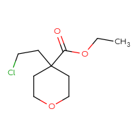 Chemical structure of ethyl 4-(2-chloroethyl)oxane-4-carboxylate - CSSB06656643581