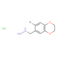 Chemical structure of [(7-bromo-2,3-dihydro-1,4-benzodioxin-6-yl)methyl]hydrazine hydrochloride - CSSB00000736332