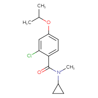 Chemical structure of 2-chloro-N-cyclopropyl-N-methyl-4-(propan-2-yloxy)benzamide - CSSB02005444118