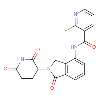 Chemical structure of N-[2-(2,6-dioxopiperidin-3-yl)-1-oxo-2,3-dihydro-1H-isoindol-4-yl]-2-fluoropyridine-3-carboxamide - CSSB03506920654