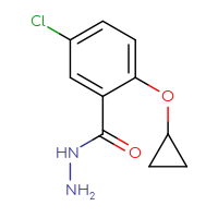 Chemical structure of 5-chloro-2-cyclopropoxybenzohydrazide - CSSB15025080843
