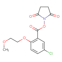 Chemical structure of 2,5-dioxopyrrolidin-1-yl 5-chloro-2-(2-methoxyethoxy)benzoate - CSSB20270306658