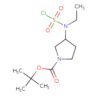Chemical structure of tert-butyl 3-[(chlorosulfonyl)(ethyl)amino]pyrrolidine-1-carboxylate - CSSB00153718859