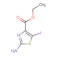 Chemical structure of ethyl 2-amino-5-iodo-1,3-thiazole-4-carboxylate - CSSB00000709007