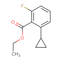 Chemical structure of ethyl 2-cyclopropyl-6-fluorobenzoate - CSSB02425653098