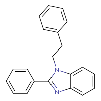 Chemical structure of 2-phenyl-1-(2-phenylethyl)-1H-1,3-benzodiazole - CSSB00028063338