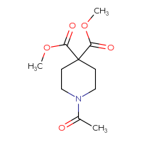 Chemical structure of 4,4-dimethyl 1-acetylpiperidine-4,4-dicarboxylate - CSSB02472266214