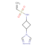 Chemical structure of N-[3-(4H-1,2,4-triazol-4-yl)cyclobutyl]ethene-1-sulfonamide - CSSB02133164699