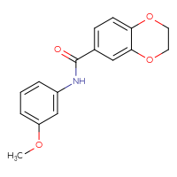Chemical structure of N-(3-methoxyphenyl)-2,3-dihydro-1,4-benzodioxine-6-carboxamide - CSSB00046083709