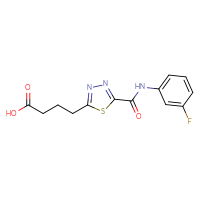 Chemical structure of 4-{5-[(3-fluorophenyl)carbamoyl]-1,3,4-thiadiazol-2-yl}butanoic acid - CSSB00020596340