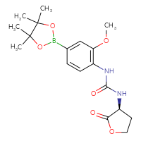 Chemical structure of 1-[2-methoxy-4-(4,4,5,5-tetramethyl-1,3,2-dioxaborolan-2-yl)phenyl]-3-[(3S)-2-oxooxolan-3-yl]urea - CSSB21332162708