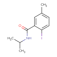 Chemical structure of 2-iodo-5-methyl-N-(propan-2-yl)benzamide - CSSB01991541483