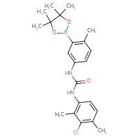 Chemical structure of 3-(3-chloro-2,4-dimethylphenyl)-1-[4-methyl-3-(4,4,5,5-tetramethyl-1,3,2-dioxaborolan-2-yl)phenyl]urea - CSSB21332093371