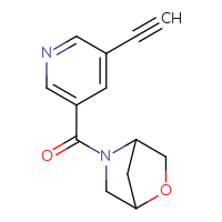 Chemical structure of 5-(5-ethynylpyridine-3-carbonyl)-2-oxa-5-azabicyclo[2.2.1]heptane - CSSB06474384655