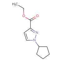 Chemical structure of ethyl 1-cyclopentyl-1H-pyrazole-3-carboxylate - CSSB00010175651