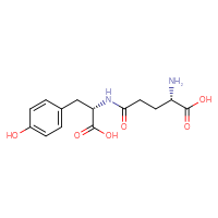 Chemical structure of (2S)-2-amino-4-{[(1S)-1-carboxy-2-(4-hydroxyphenyl)ethyl]carbamoyl}butanoic acid - CSSB00102634333