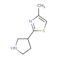 Chemical structure of 4-methyl-2-(pyrrolidin-3-yl)-1,3-thiazole - CSSB00009952385