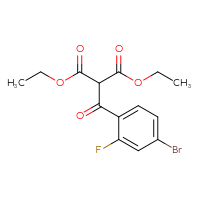 Chemical structure of 1,3-diethyl 2-(4-bromo-2-fluorobenzoyl)propanedioate - CSSB00000697856