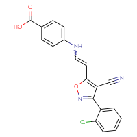Chemical structure of 4-({2-[3-(2-chlorophenyl)-4-cyano-1,2-oxazol-5-yl]ethenyl}amino)benzoic acid - CSSB02125603026