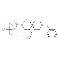 Chemical structure of tert-butyl 9-benzyl-1-(hydroxymethyl)-3,9-diazaspiro[5.5]undecane-3-carboxylate - CSSB00011099909
