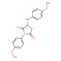 Chemical structure of 1-(4-methoxyphenyl)-3-[(4-methoxyphenyl)amino]pyrrolidine-2,5-dione - CSSB00132410723