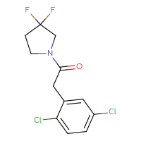 Chemical structure of 2-(2,5-dichlorophenyl)-1-(3,3-difluoropyrrolidin-1-yl)ethan-1-one - CSSB02007379535