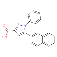 Chemical structure of 5-(naphthalen-2-yl)-1-phenyl-1H-pyrazole-3-carboxylic acid - CSSB00020605205