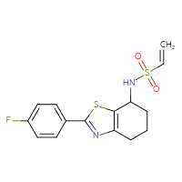Chemical structure of N-[2-(4-fluorophenyl)-4,5,6,7-tetrahydro-1,3-benzothiazol-7-yl]ethene-1-sulfonamide - CSSB21332052116