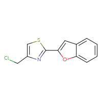 Chemical structure of 2-(1-benzofuran-2-yl)-4-(chloromethyl)-1,3-thiazole - CSSB00011260998