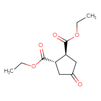 Chemical structure of 1,2-diethyl (1S,2S)-4-oxocyclopentane-1,2-dicarboxylate - CSSB00038257794