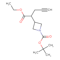 Chemical structure of tert-butyl 3-(1-ethoxy-1-oxopent-4-yn-2-yl)azetidine-1-carboxylate - CSSB06656370767