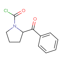 Chemical structure of 2-benzoylpyrrolidine-1-carbonyl chloride - CSSB14968818632
