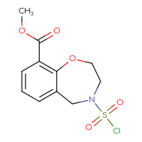 Chemical structure of methyl 4-(chlorosulfonyl)-2,3,4,5-tetrahydro-1,4-benzoxazepine-9-carboxylate - CSSB21224772847