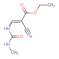 Chemical structure of ethyl 2-cyano-3-[(methylcarbamoyl)amino]prop-2-enoate - CSSB00015294020
