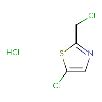 Chemical structure of 5-chloro-2-(chloromethyl)-1,3-thiazole hydrochloride - CSSB14873766989