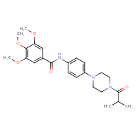 Chemical structure of 3,4,5-trimethoxy-N-{4-[4-(2-methylpropanoyl)piperazin-1-yl]phenyl}benzamide - CSSB00026718522
