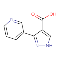 Chemical structure of 3-(pyridin-3-yl)-1H-pyrazole-4-carboxylic acid - CSSB00102558287